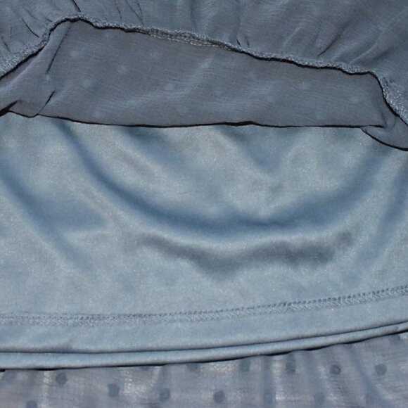 Monteau Swiss Dot Semi Sheer 3/4 Sleeve Blouse Size XS - Picture 10 of 14